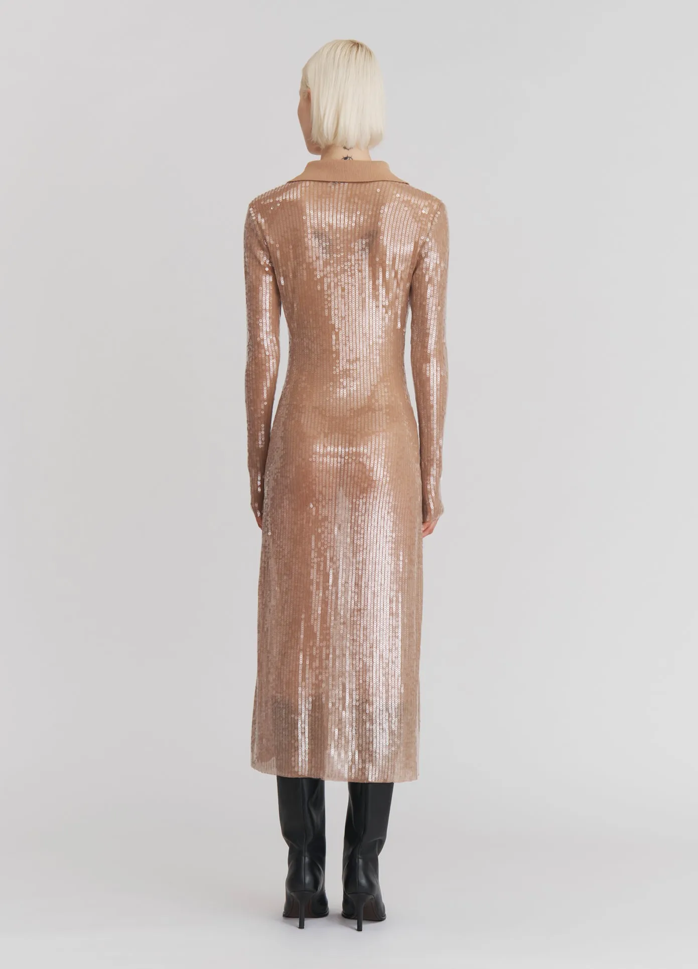 Sequin Mesh Midi Dress sold by Monse product image thumbnail 3