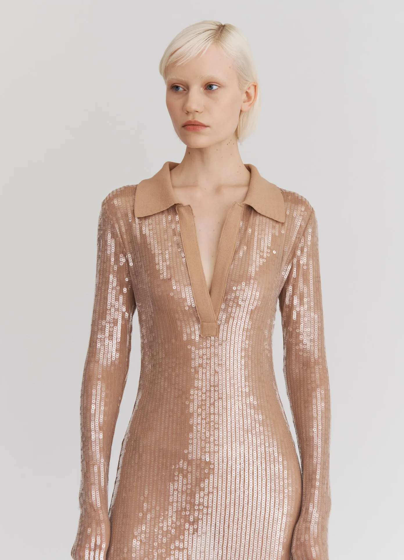Sequin Mesh Midi Dress sold by Monse product image thumbnail 2