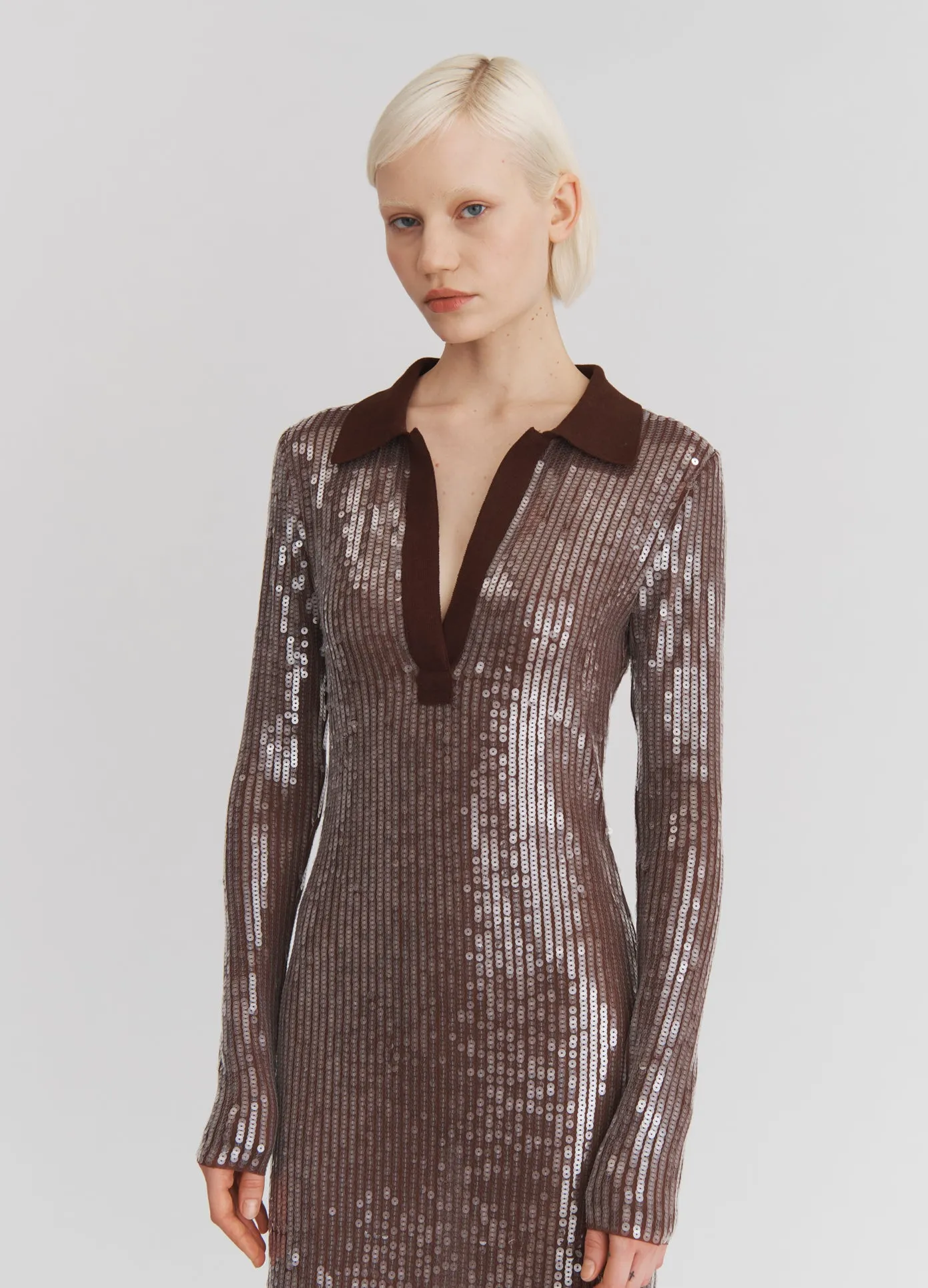 Sequin Mesh Midi Dress sold by Monse product image thumbnail 2