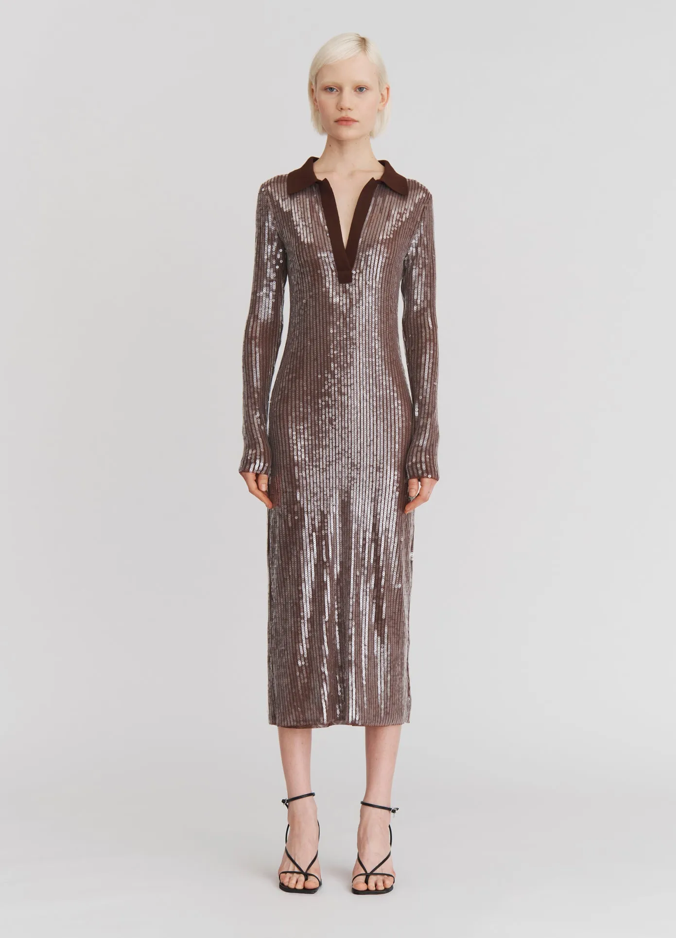 Sequin Mesh Midi Dress sold by Monse