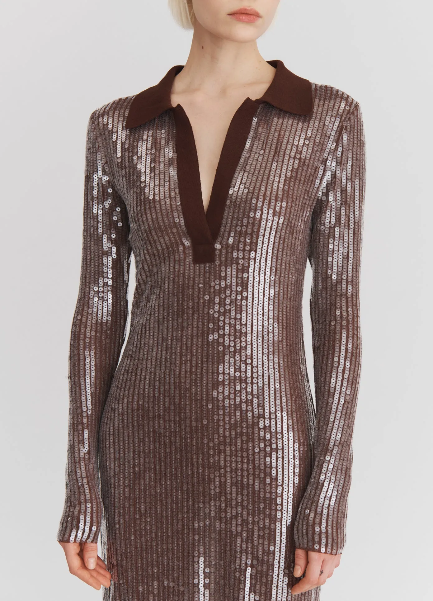 Sequin Mesh Midi Dress sold by Monse product image thumbnail 3
