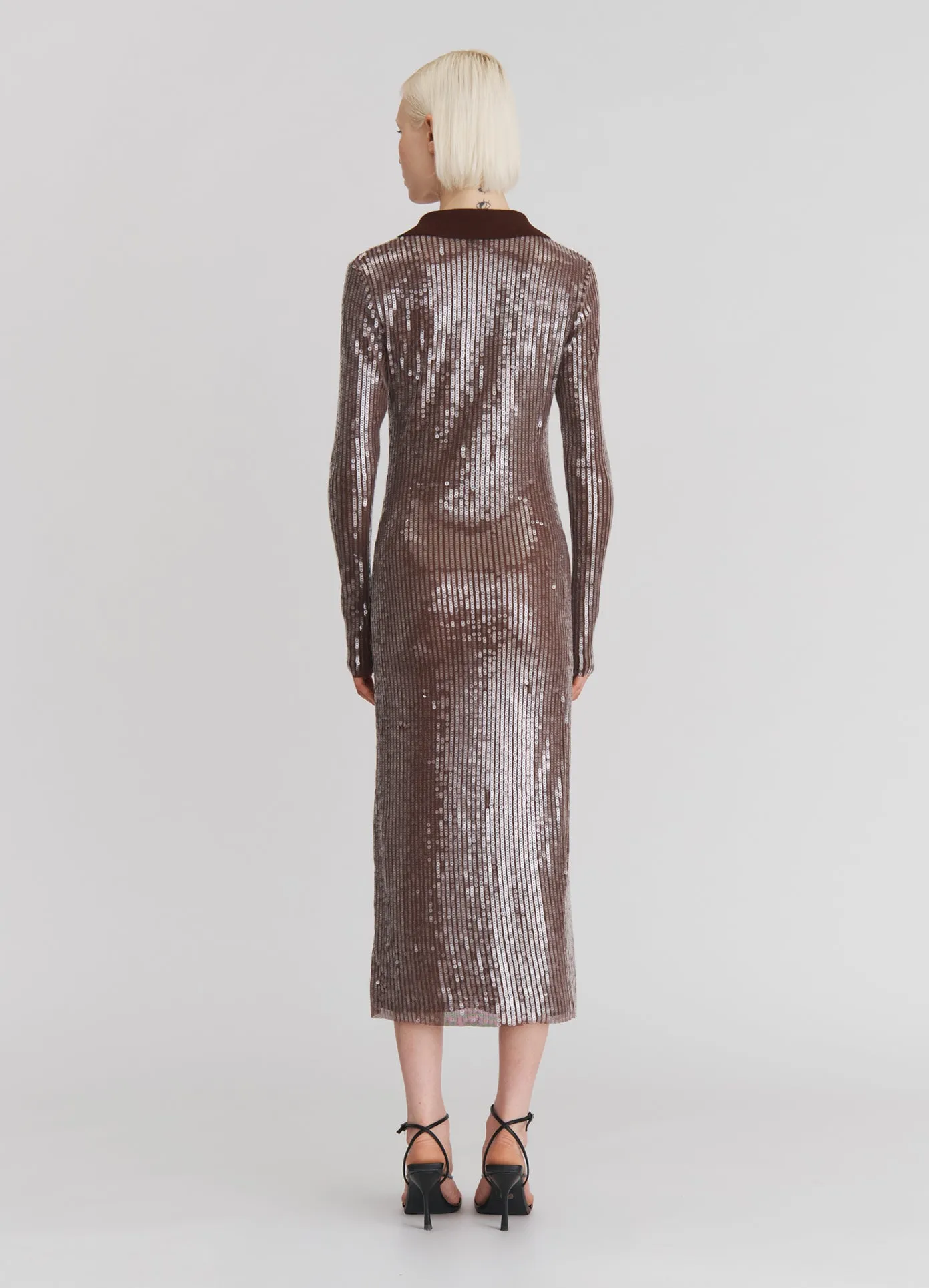 Sequin Mesh Midi Dress sold by Monse product image thumbnail 4