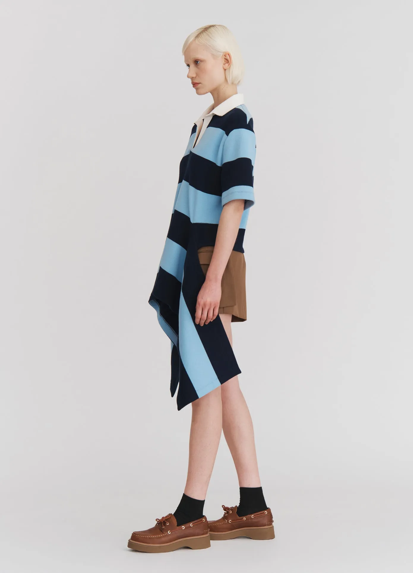 Striped Cascade Half Placket Knitted Top sold by Monse product image thumbnail 3