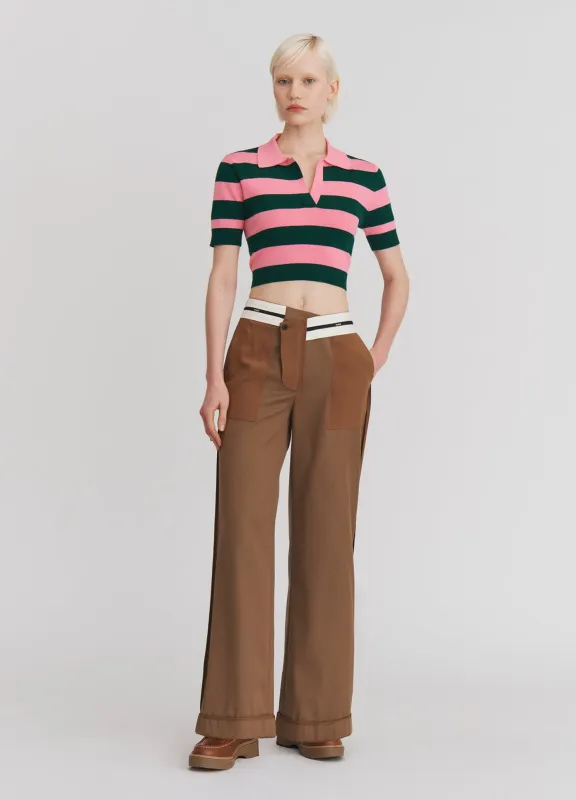 Leather Belt Back Cut Out Short Sleeve Knitted Top sold by Monse