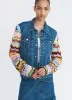 Crochet Sleeves Denim Jacket sold by Monse