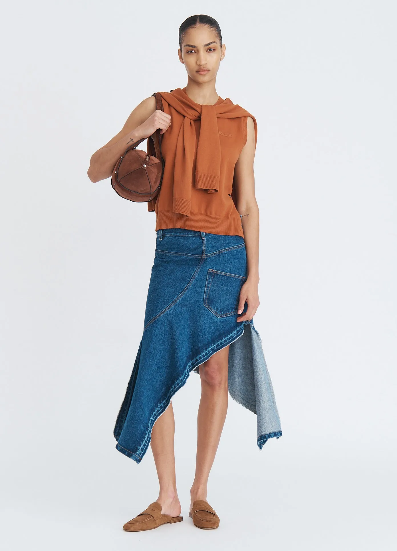 Twisted Denim Skirt sold by Monse