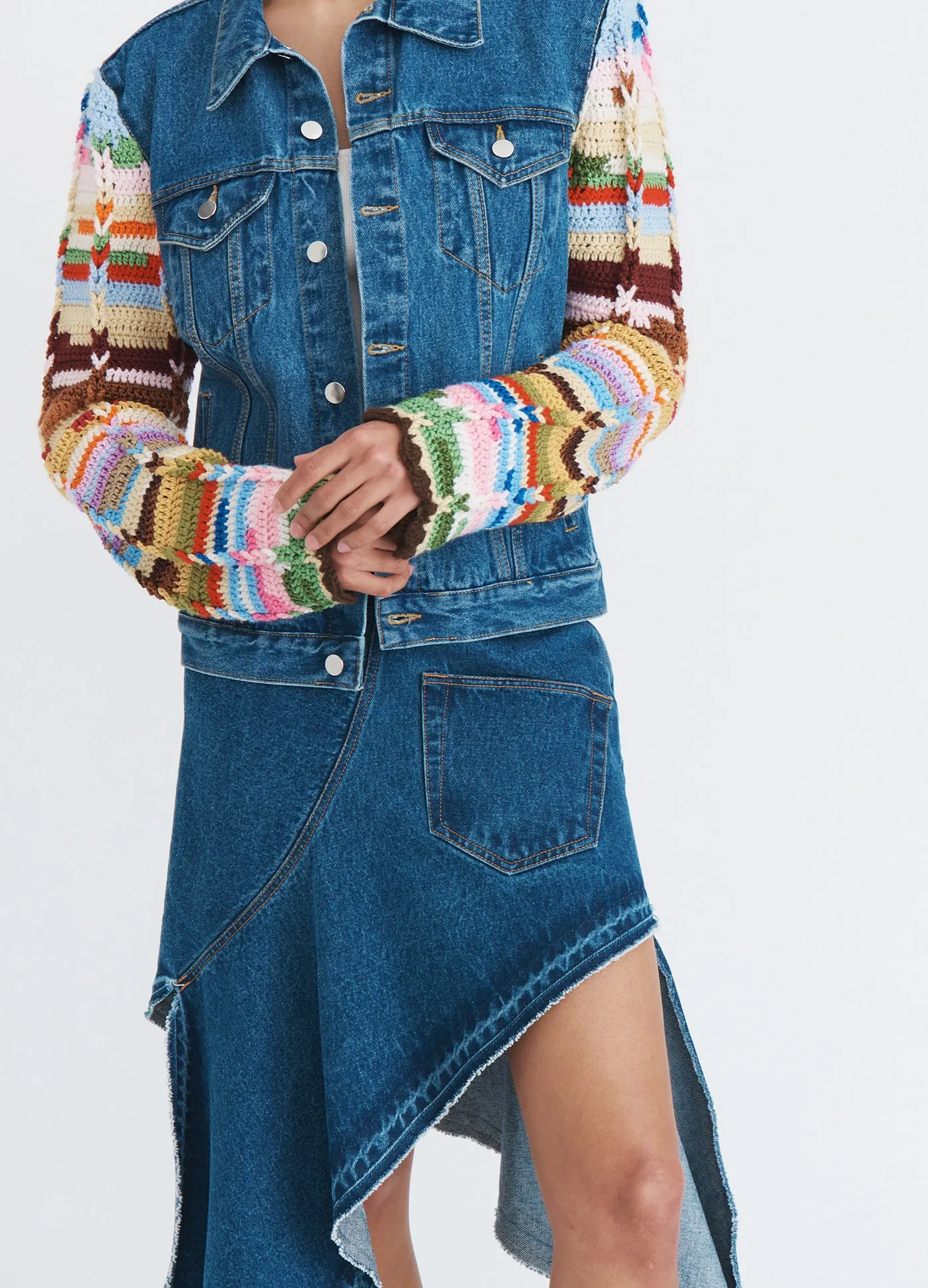 Twisted Denim Skirt sold by Monse product image thumbnail 4