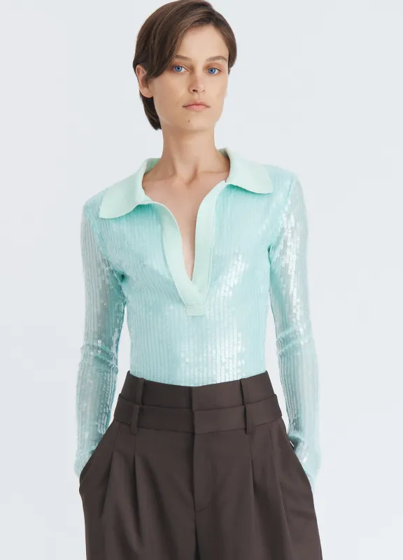 Knit Collar Sequin Polo sold by Monse