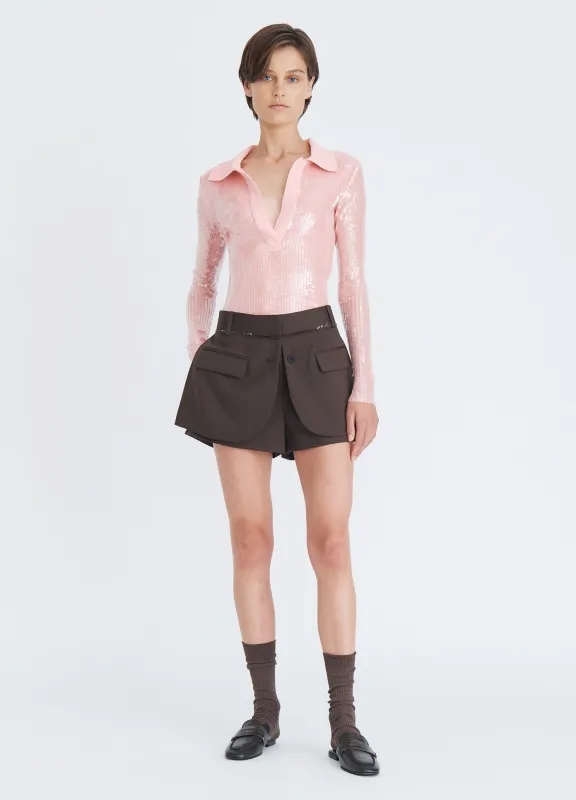 Knit Collar Sequin Polo sold by Monse