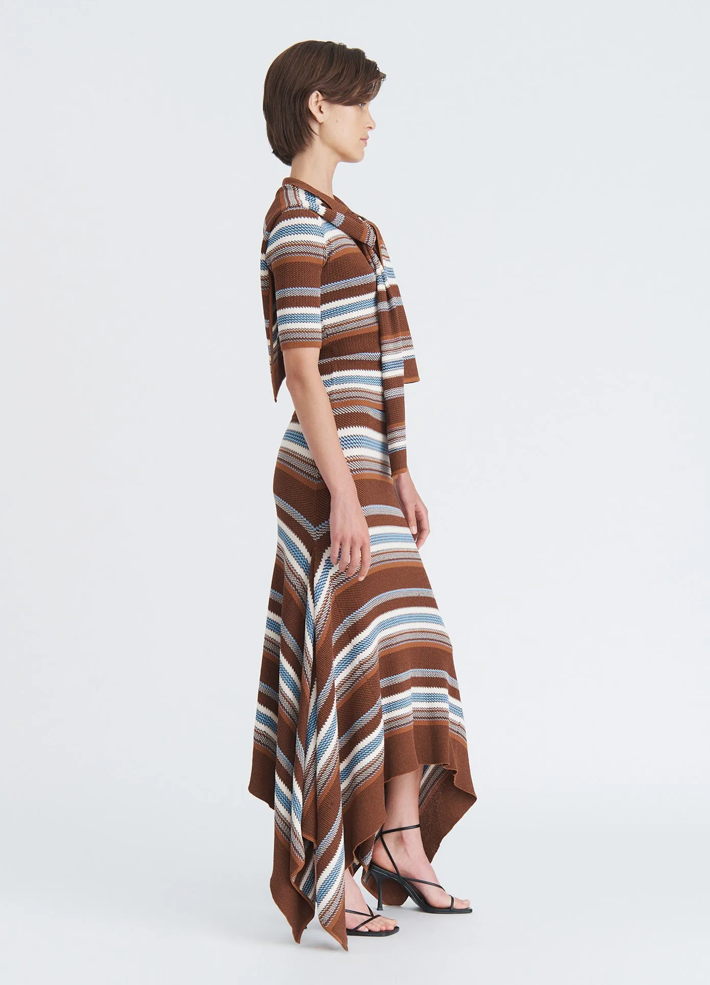 Striped Jacquard Cascade Midi Skirt sold by Monse product image thumbnail 3