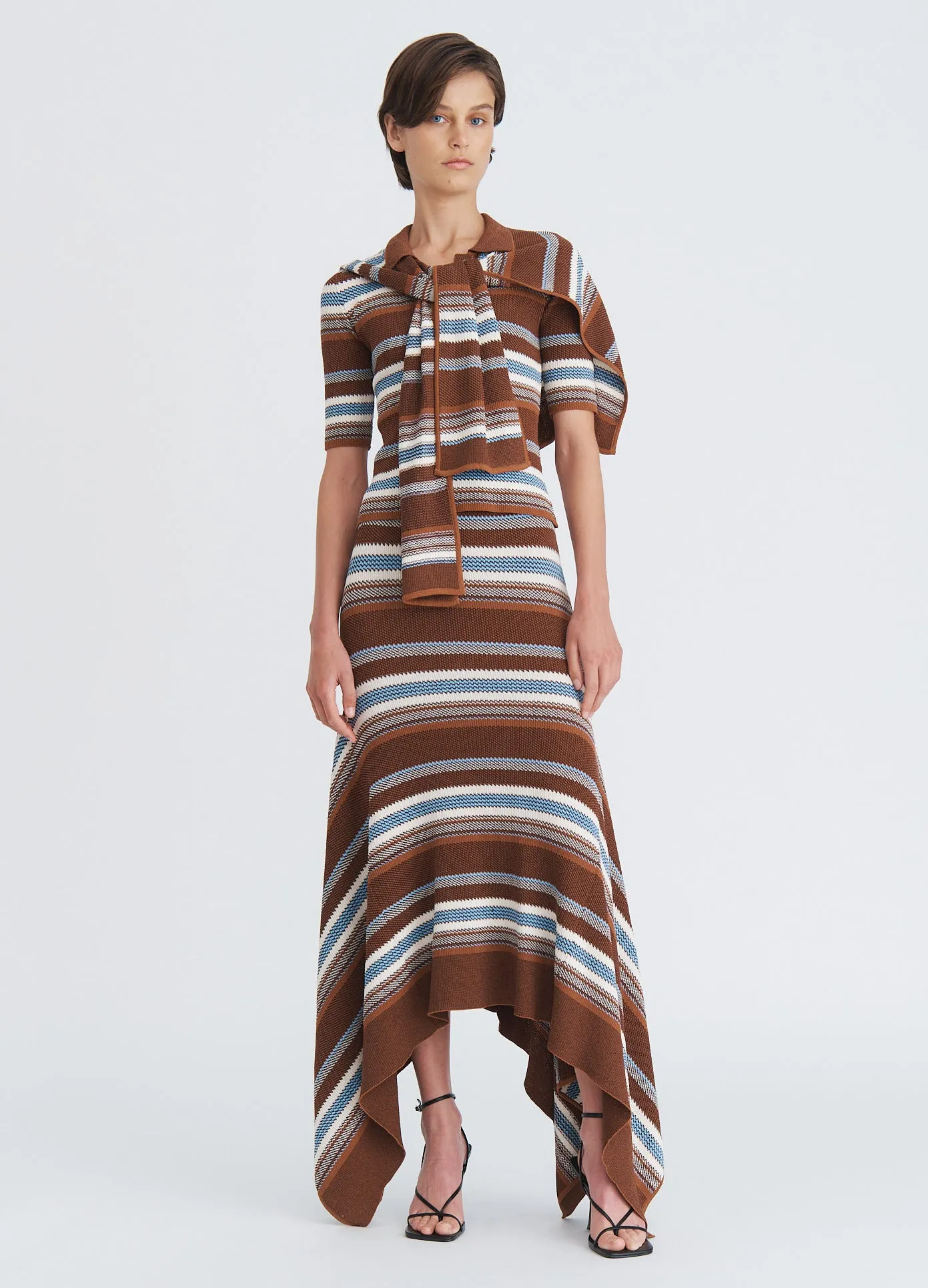 Striped Jacquard Cascade Midi Skirt sold by Monse