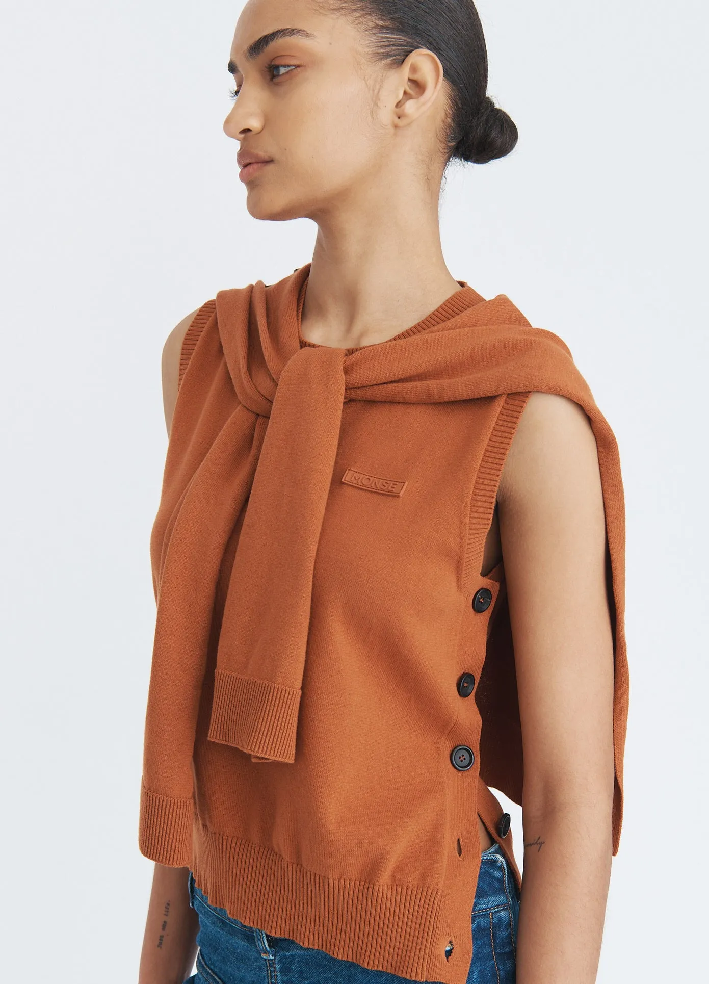 Tie Scarf Sleeveless Knit sold by Monse product image thumbnail 2