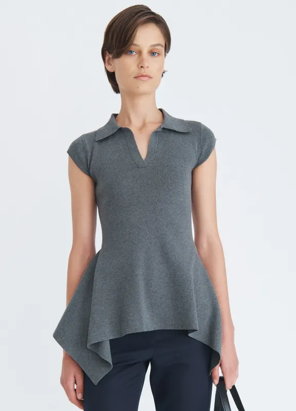 Napkin Hem Polo Knit Top sold by Monse