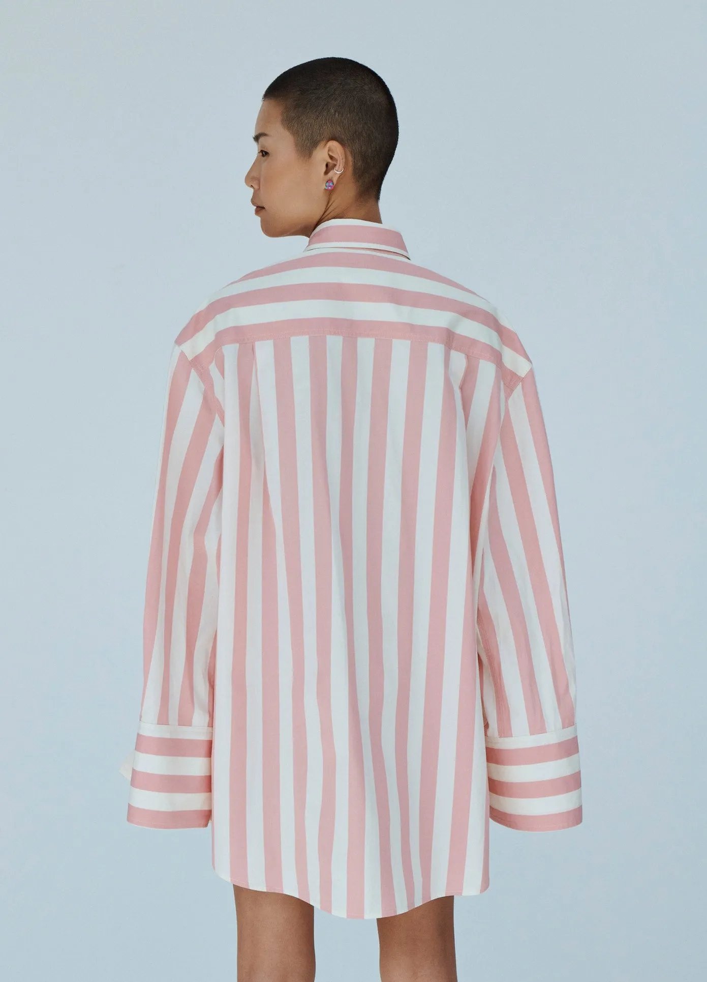 Striped Tie Back Sleeve Shirt Dress sold by Monse product image thumbnail 4