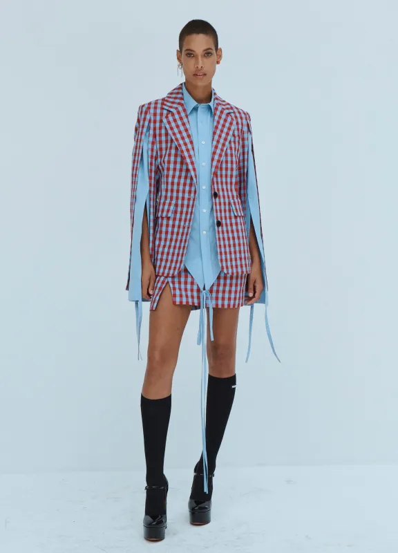 Check Tied Backsleeve Jacket sold by Monse
