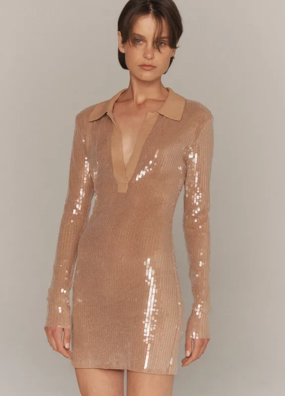 Sequin Mesh Mini Dress sold by Monse