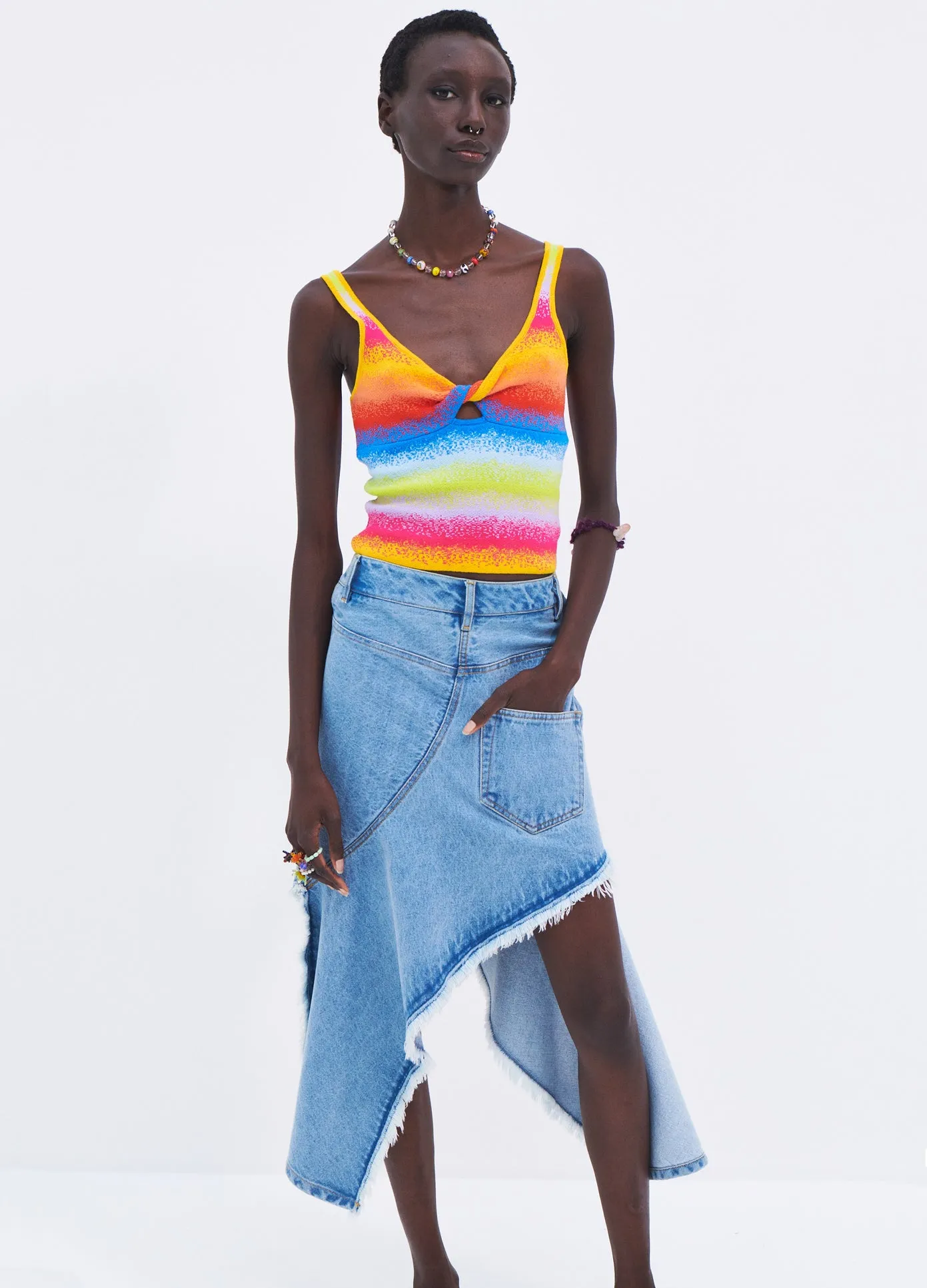 Blurry Stripe Knit Tank sold by Monse