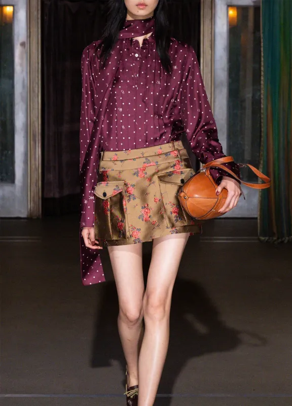 Tie Neck Cowl Back Blouse sold by Monse