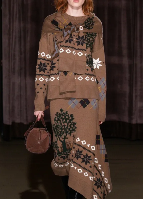 Mixed Fair Isle Crew Neck Sweater sold by Monse