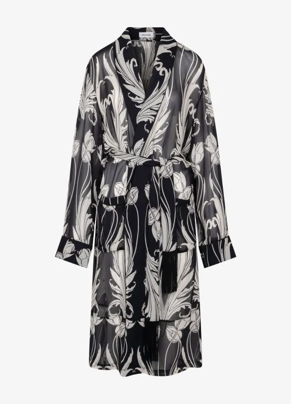 Shawl Collar Piped Robe Coat sold by Monse
