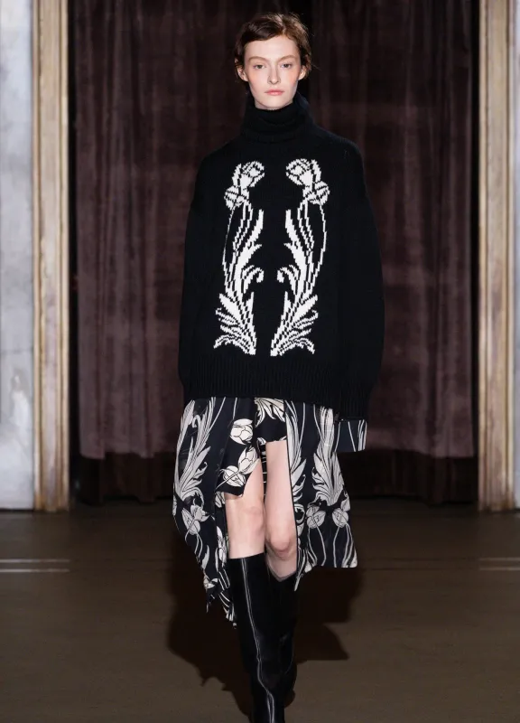 Art Deco Intarsia Knit Sweater sold by Monse