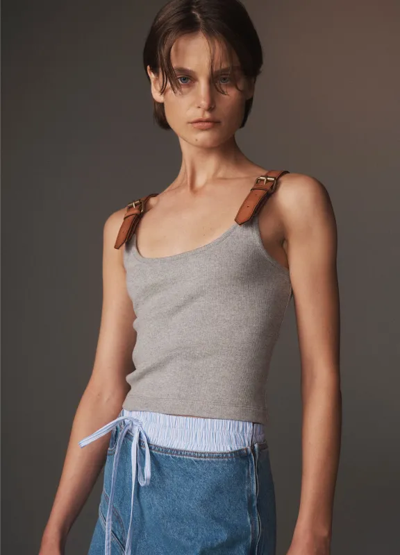 Leather Strap Tank Top sold by Monse