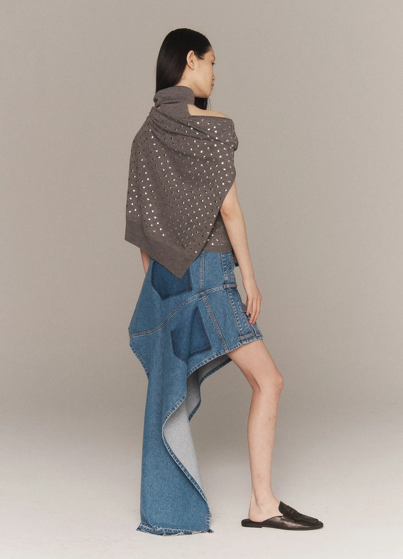 Hotfix Studded Halter Neck Top With Scarf sold by Monse
