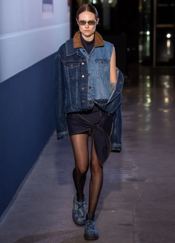 Loop Hem Doubled Denim Jacket made by Monse
