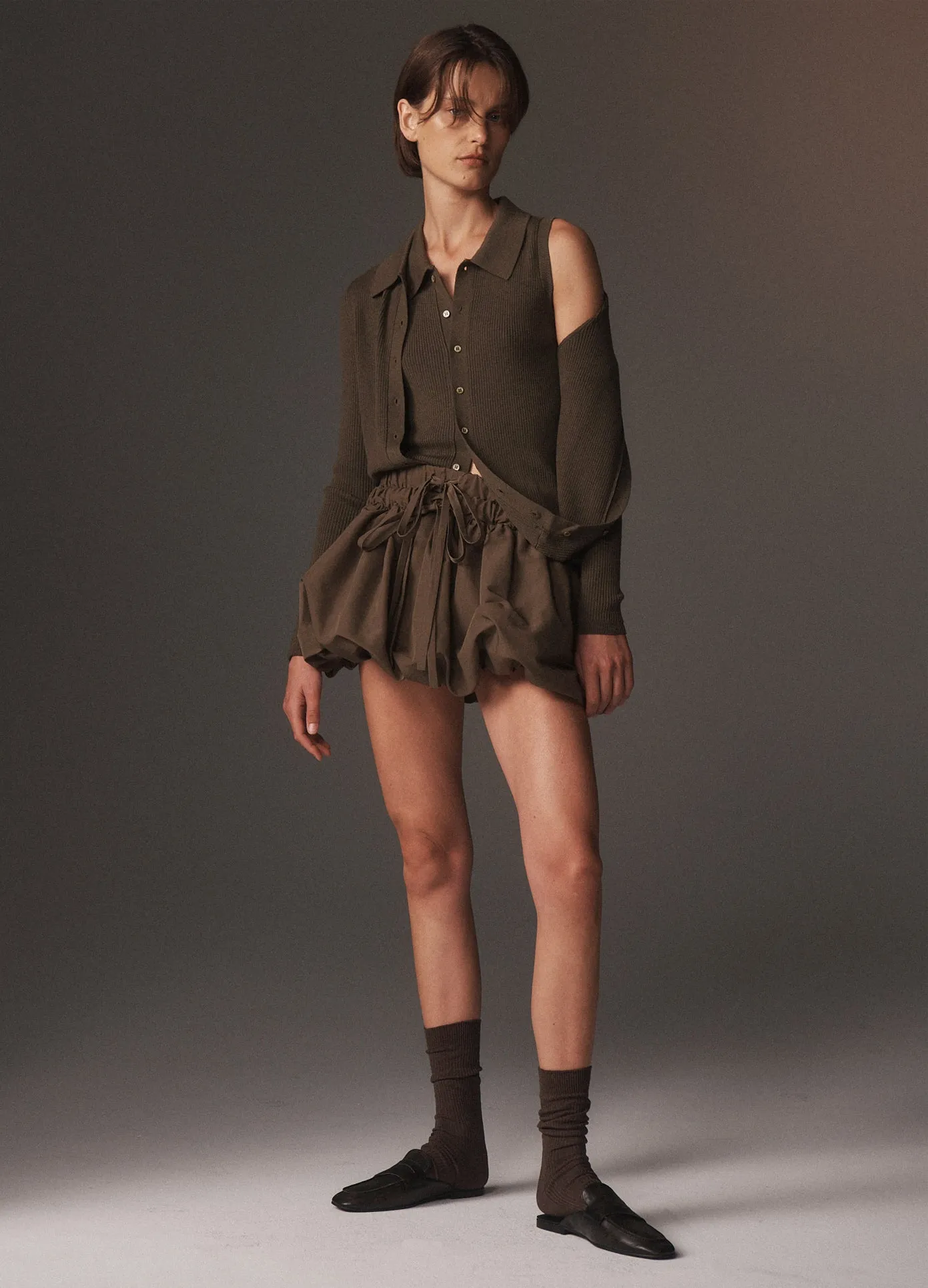Fold-Up Ruched Bubble Skirt sold by Monse product image thumbnail 2