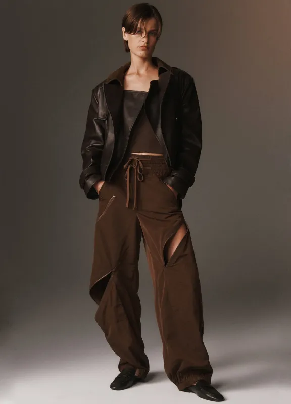 Layering Cropped Leather Trench Coat sold by Monse