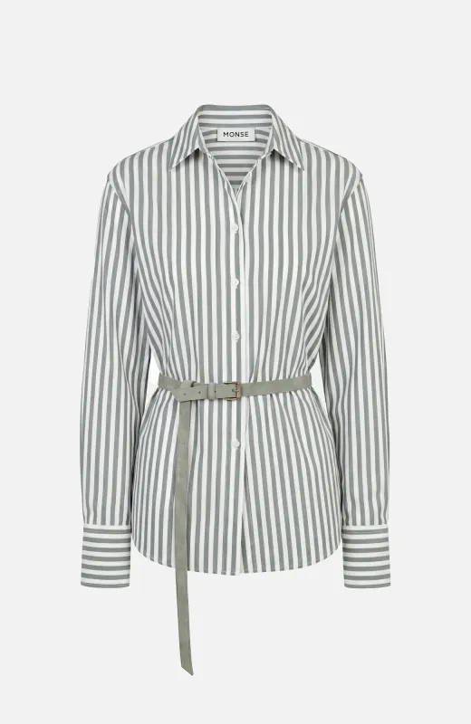 Leather Belt Backless Shirt made by Monse