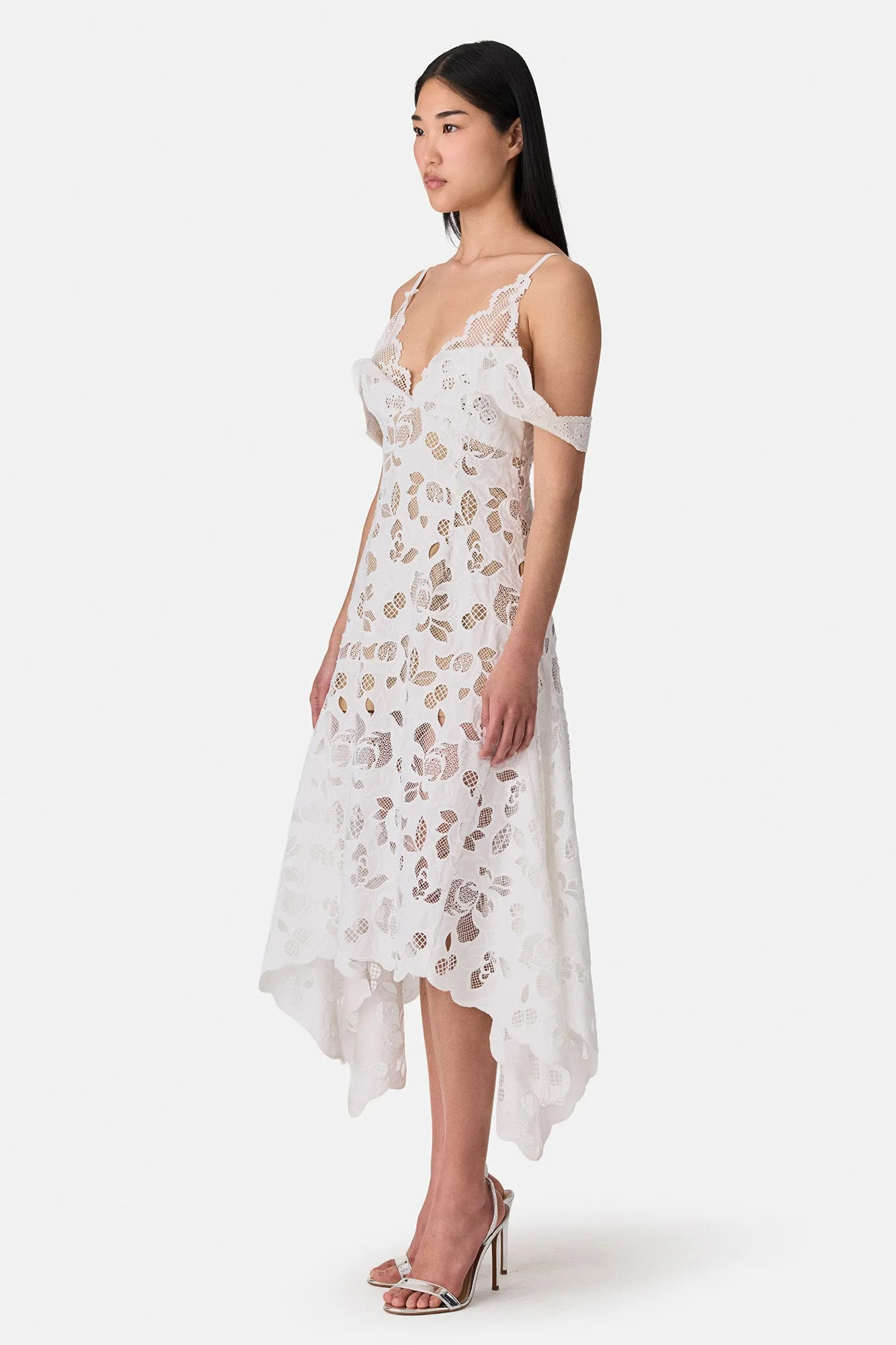 Eyelet Laced Midi Dress sold by Monse product image thumbnail 3