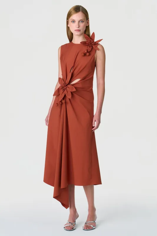 Lemon Flower Asymmetric Dress made by Monse