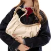 Leather Croissant Sling (Cream) sold by Good Totes