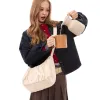 Leather Croissant Sling (Cream) sold by Good Totes