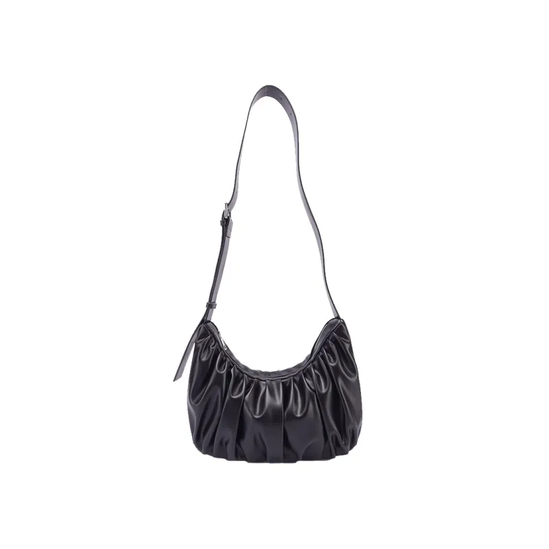 Leather Croissant Sling (Black) sold by Good Totes