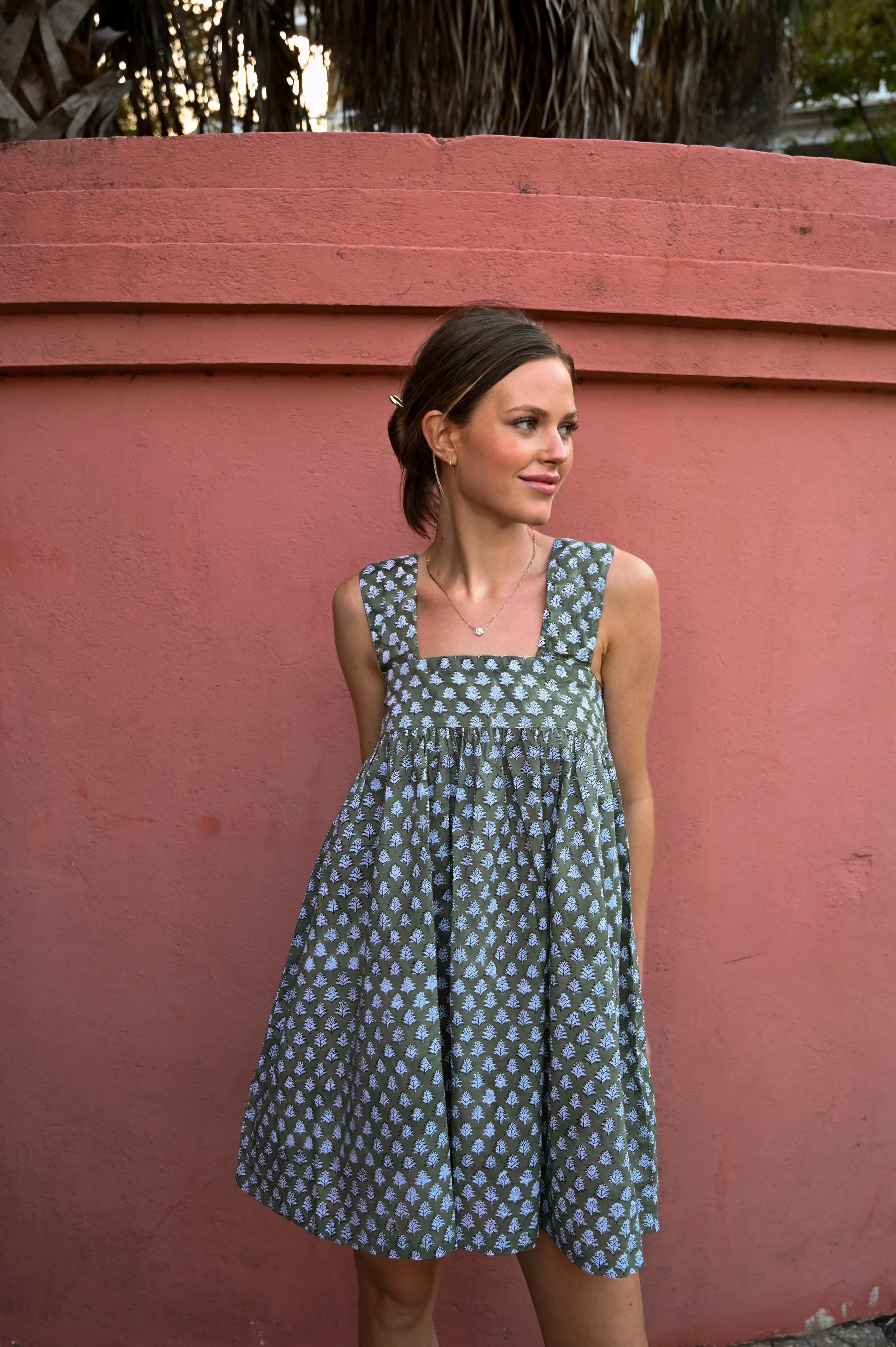 Tie Sleep Dress - Pine Green sold by Darling Loungewear product image thumbnail 2
