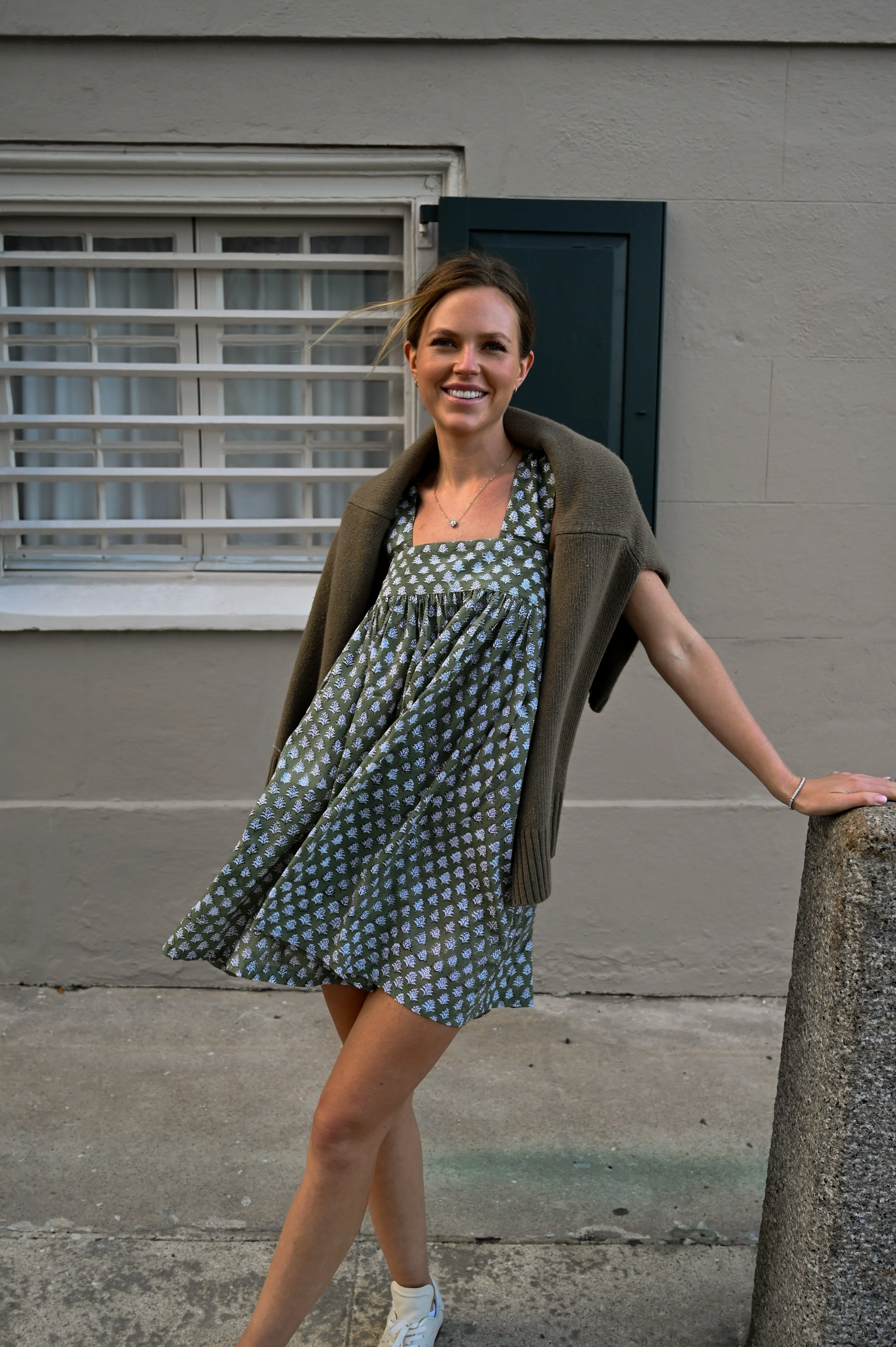 Tie Sleep Dress - Pine Green sold by Darling Loungewear product image thumbnail 4