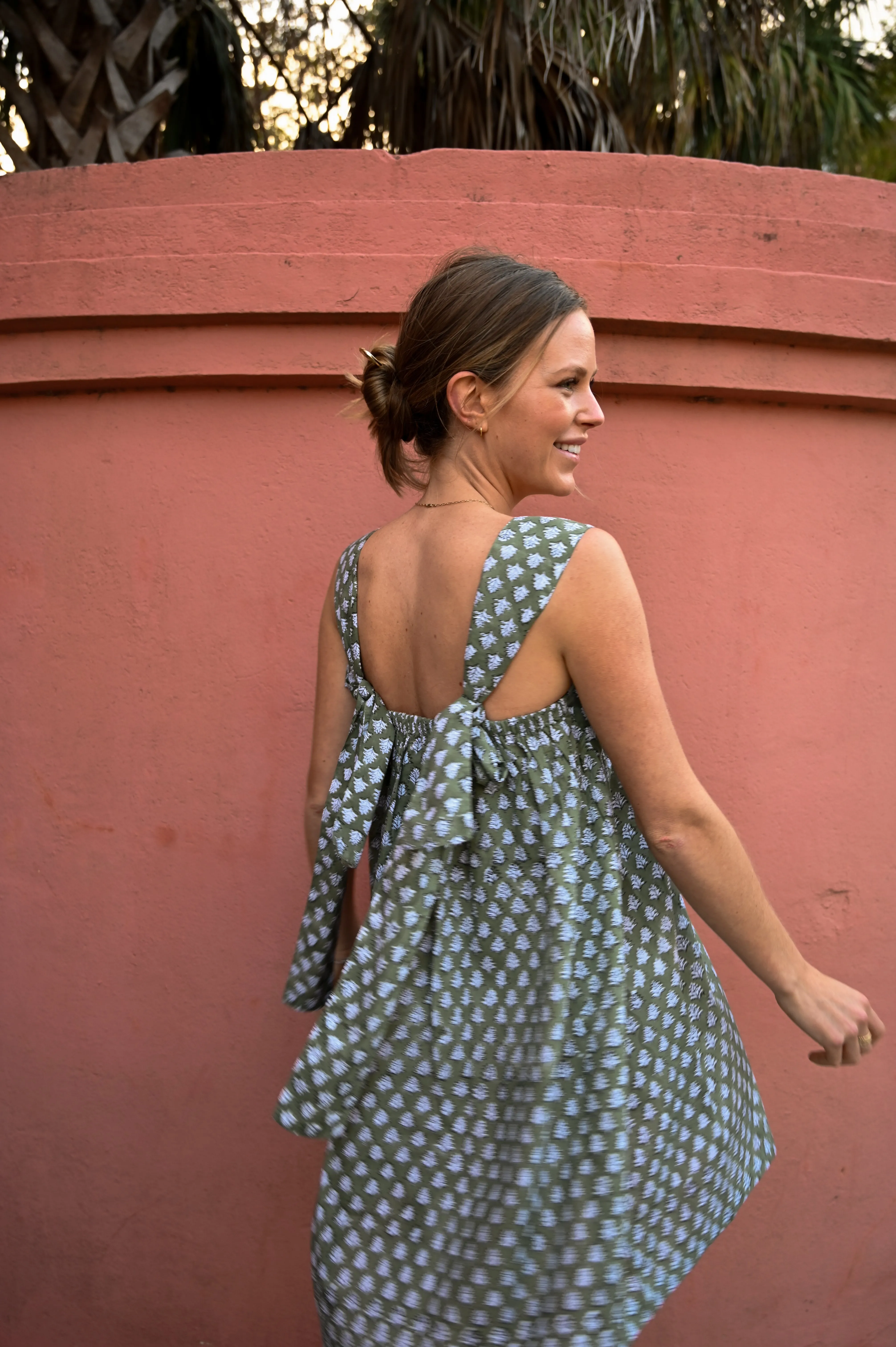 Tie Sleep Dress - Pine Green sold by Darling Loungewear product image thumbnail 3