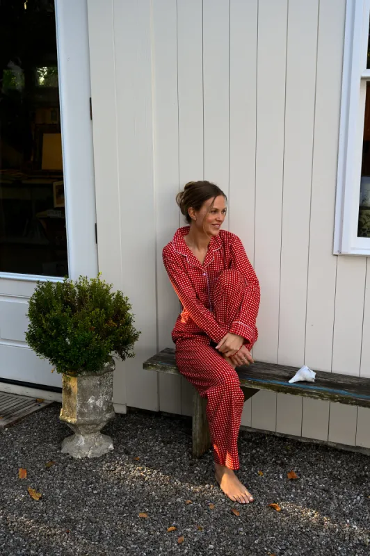 Cozy Pajama Set - Red Gingham sold by Darling Loungewear