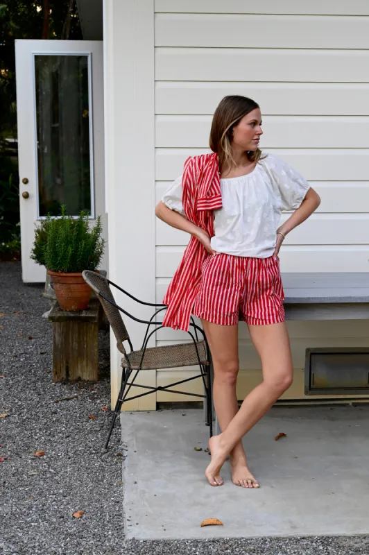 Boxer Shorts - Red Striped sold by Darling Loungewear