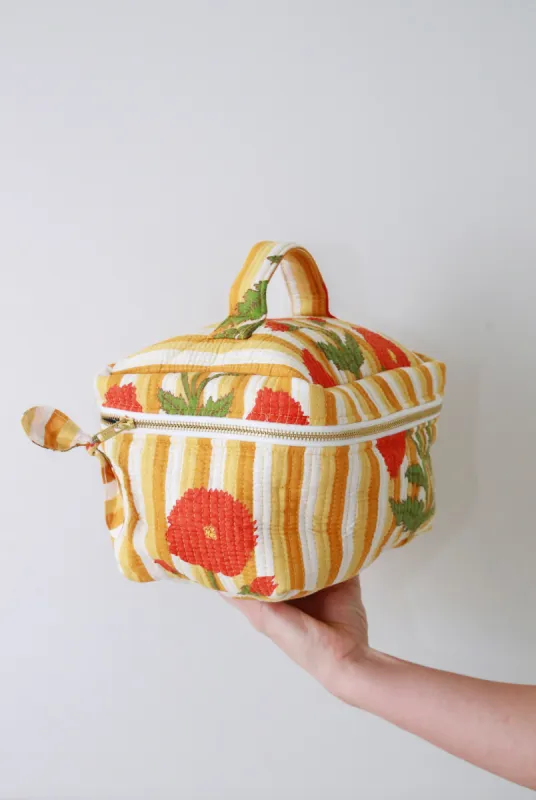 Quilted Cosmetic Train Case - Morning Bloom sold by Darling Loungewear