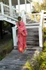 Bathrobe in Red Stripe - Long sold by Darling Loungewear