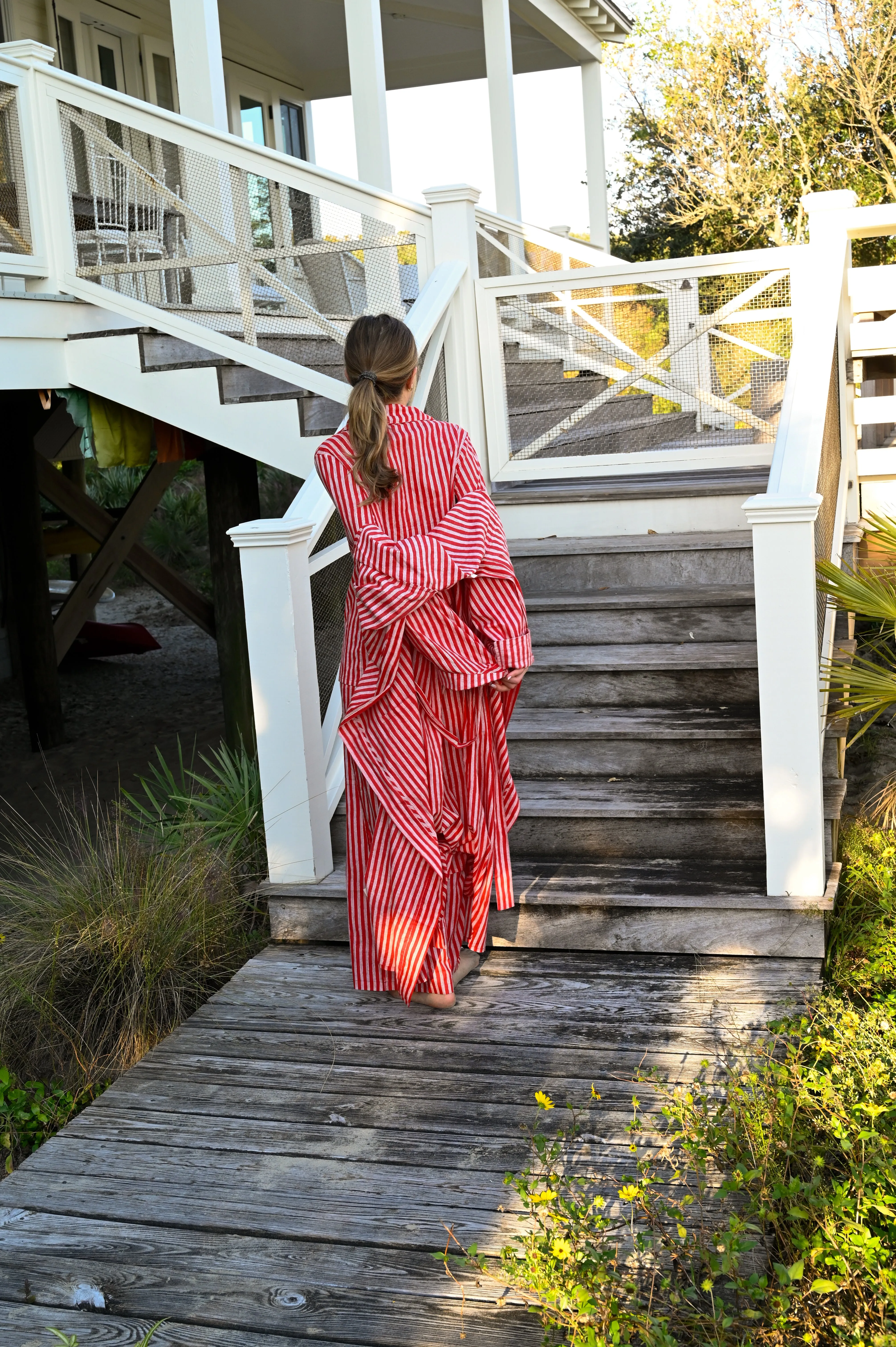 Bathrobe in Red Stripe - Long sold by Darling Loungewear product image thumbnail 3