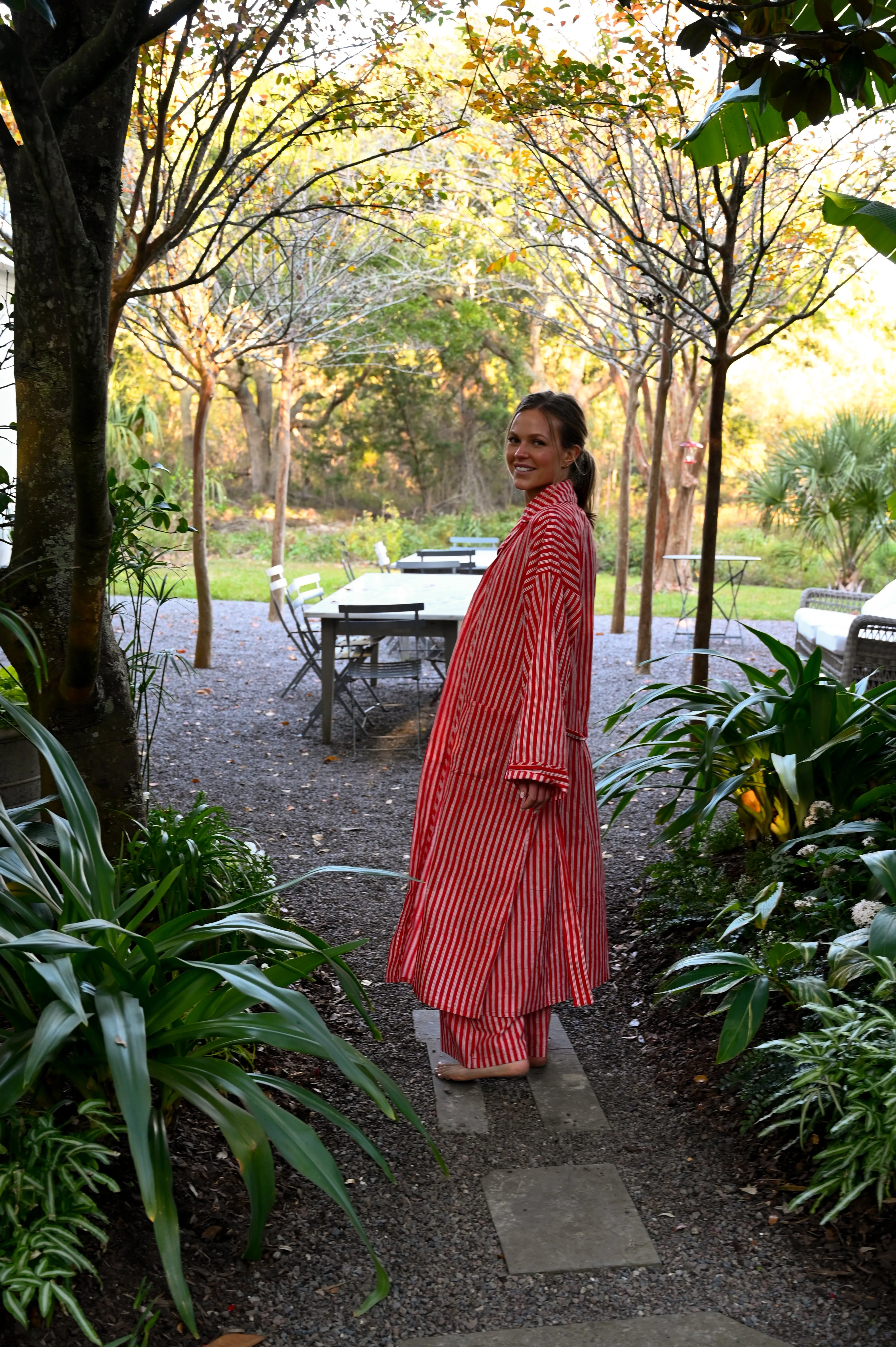 Bathrobe in Red Stripe - Long sold by Darling Loungewear product image thumbnail 4