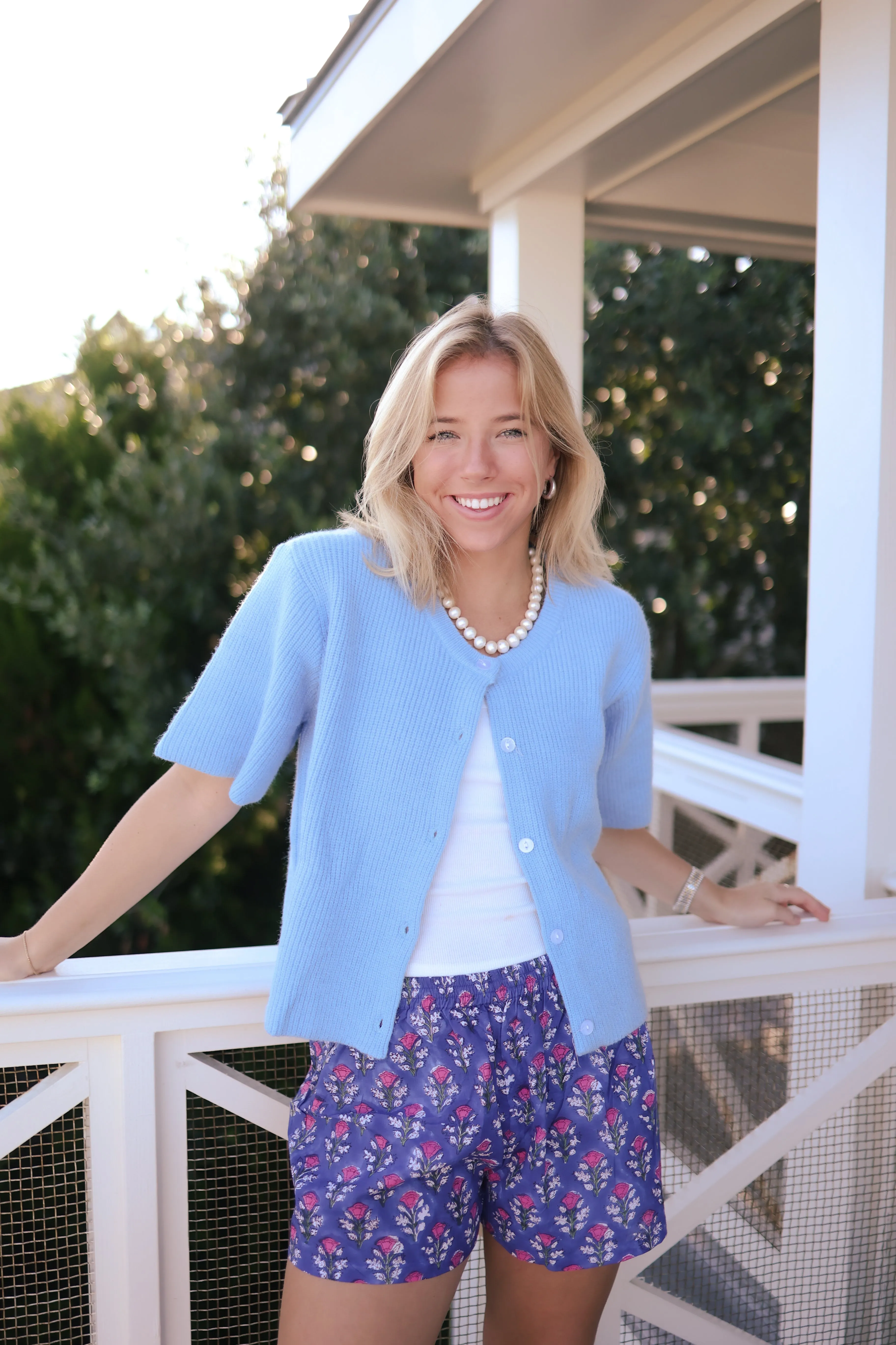 Boxer Shorts - Navy and Pink Floral sold by Darling Loungewear product image thumbnail 2