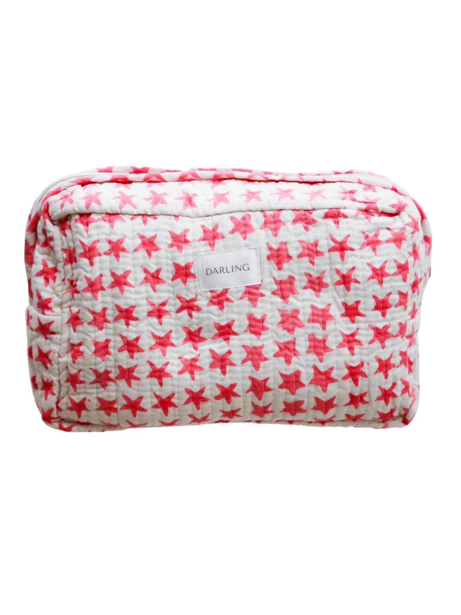 Quilted Cosmetic Bag - Pink Stars sold by Darling Loungewear