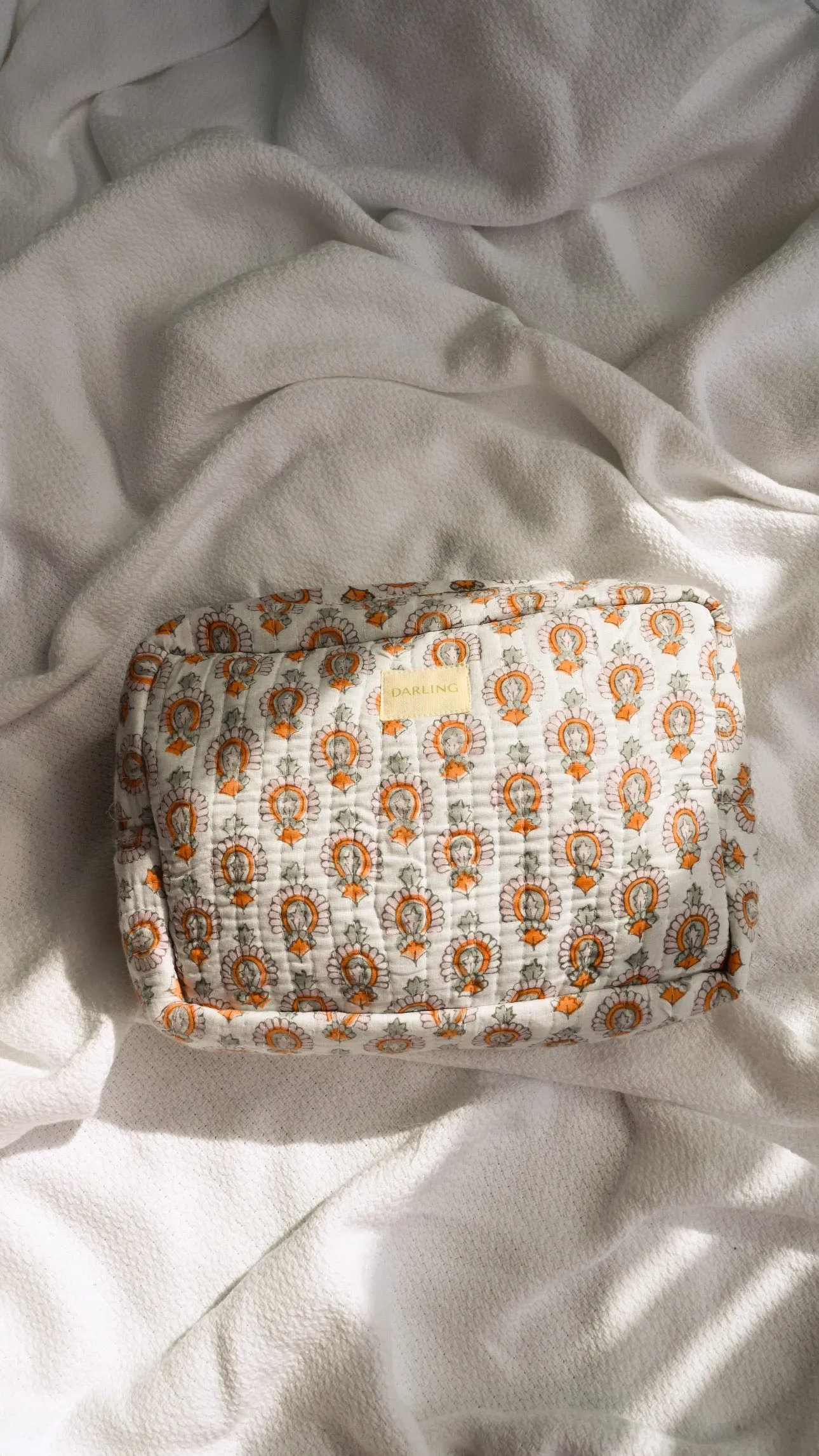Quilted Cosmetic Bag - Pastel Medallion sold by Darling Loungewear