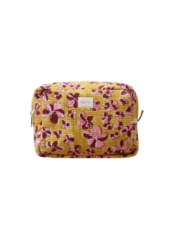 Quilted Cosmetic Bag - Honeysuckle sold by Darling Loungewear
