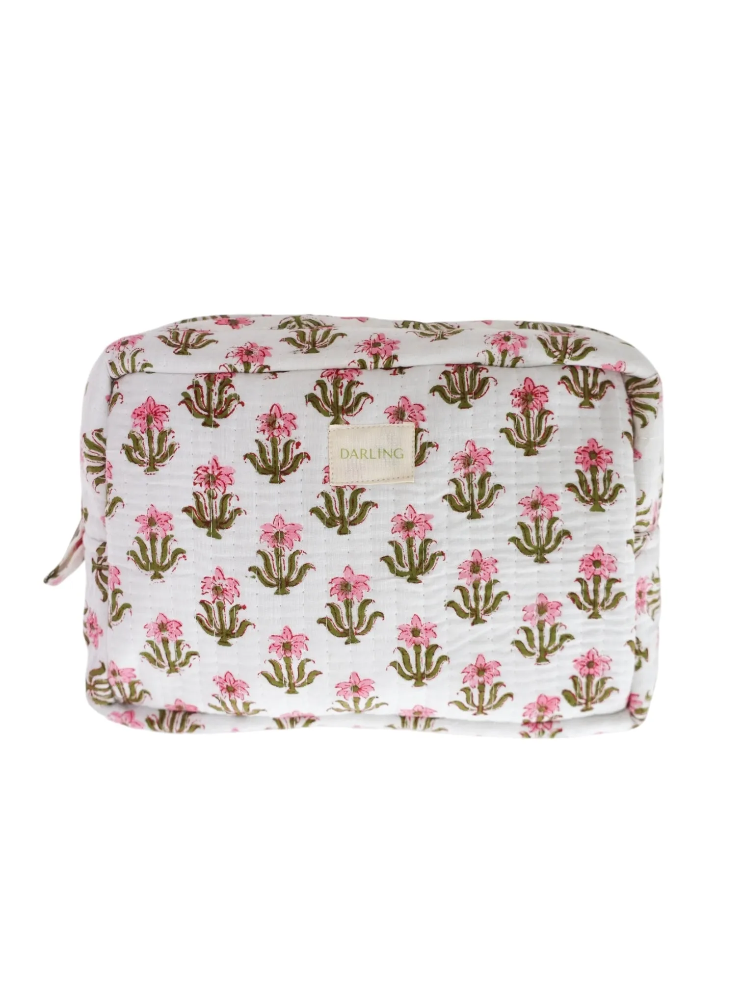 Quilted Cosmetic Bag - Pink Lily sold by Darling Loungewear